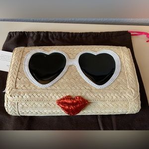 Kate Spade rare straw clutch